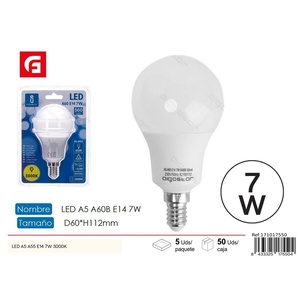 E14 A60 7W 3000K หลอดไฟ LED สำหรับให้แสงสว่างที่มีประสิทธิภาพ - Product Image 1