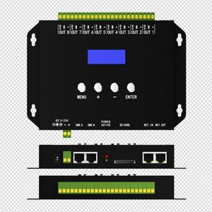Оффлайн онлайн 8 портов artnet TC 809 TC809 dmx 512 spi цифровой rgb rgbw coloful светодиодный контроллер - Product Image 5