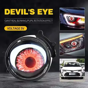 New Arrival Universal Headlight Universal Fog Light Dynamic Blink Devil Eyes 3.0 Inch <strong>Led</strong> Devil Eye <strong>Led</strong> Headlights Lens - Product Image 5