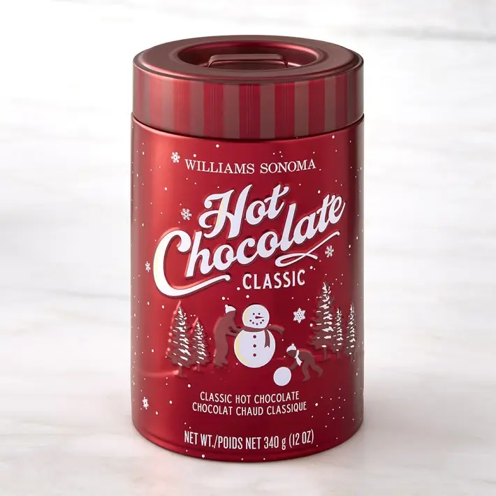 Personalise कस्टम क्रिसमस 12 oz टिन कर सकते हैं दौर चाय कॉफी कोको चॉकलेट पाउडर टिन उपहार पैकेजिंग कर सकते हैं गर्म चॉकलेट टिन