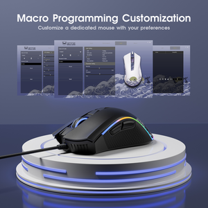 Xvx Bedrade Gaming Muis Kanagawa Ergonomische 12000 Dpi Rgb Backlit 12 Modi 7 Macro Knoppen Usb-Interface Ondersteunt Pc - Product Image 4