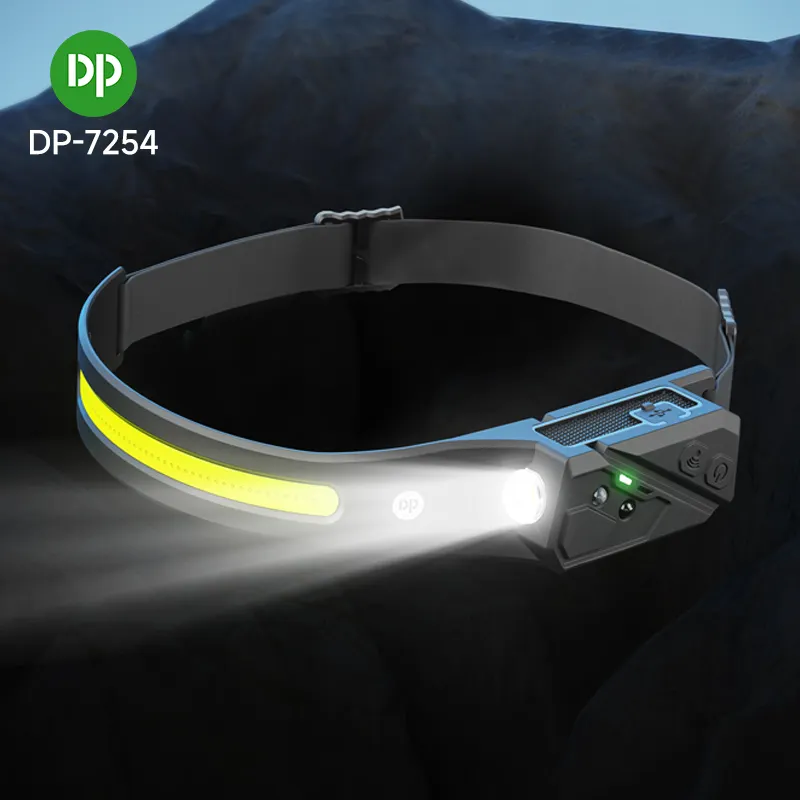 DP New Arrivals Hiking COB Induction Head Lamp Emergency USB Lithium Rechargeable XPE LED Headlight Motion Sensor Headlamp