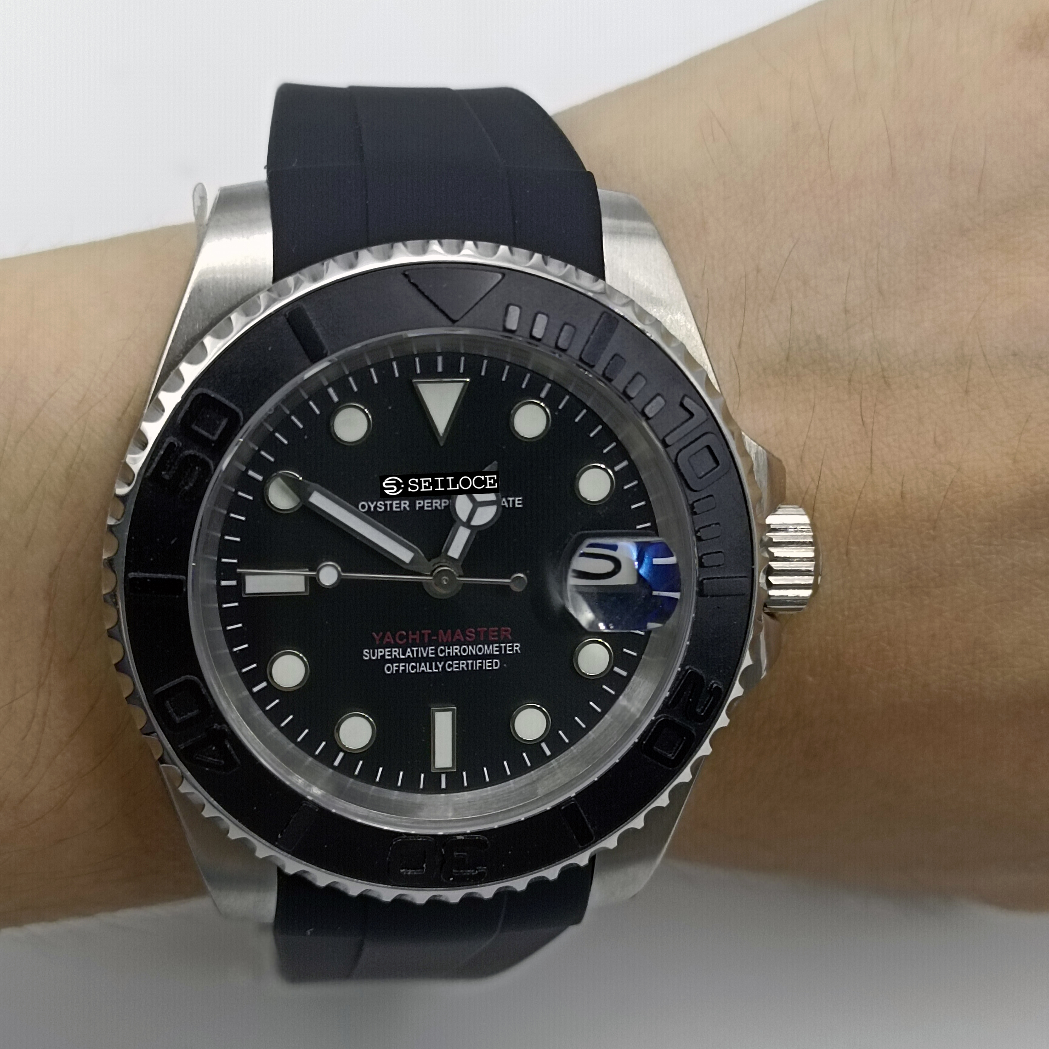 Silver Case+Black Dial