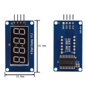 TM1637 LED-Anzeige modul für Arduino 7 Segment 4 Bits 0,36 Zoll Uhr RED Anode Digital Tube Four Serial Driver Board Pack
