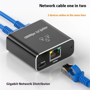 Internet Connection Extender Network Switch Stapelbarer Gigabit 1 bis 4 Ethernet Network Splitter mit USB-Kabel RJ45 LAN Adapter