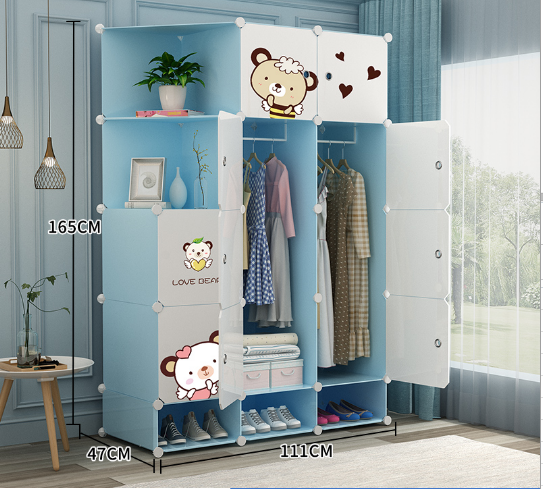 10 puertas 2 perchas-azul + blanco