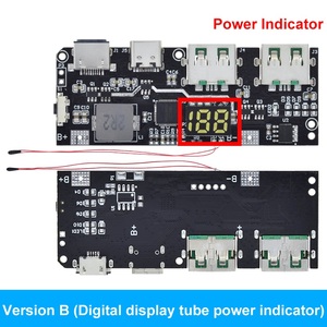 QC4.0 QC3.0 LED çift USB 5V 22.5 18650 W mikro/tip-c USB mobil güç banka şarj modülü sıcaklık/devre koruması - Product Image 5