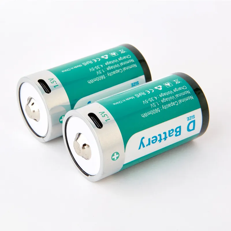 Logo Marke Benutzer definierte wiederauf ladbare D-Batterie 1,5 V Multimeter-Zelle Typ C USB-Ladeans chluss D Größe Li-Ionen-Lithium-Batterien D.