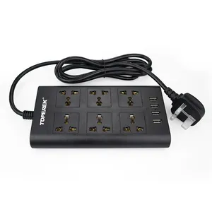 Zócalo de extensión funcional múltiple con certificado CE con 6 salidas universales y 4 enchufes USB EU 10A 2500W - Product Image 5
