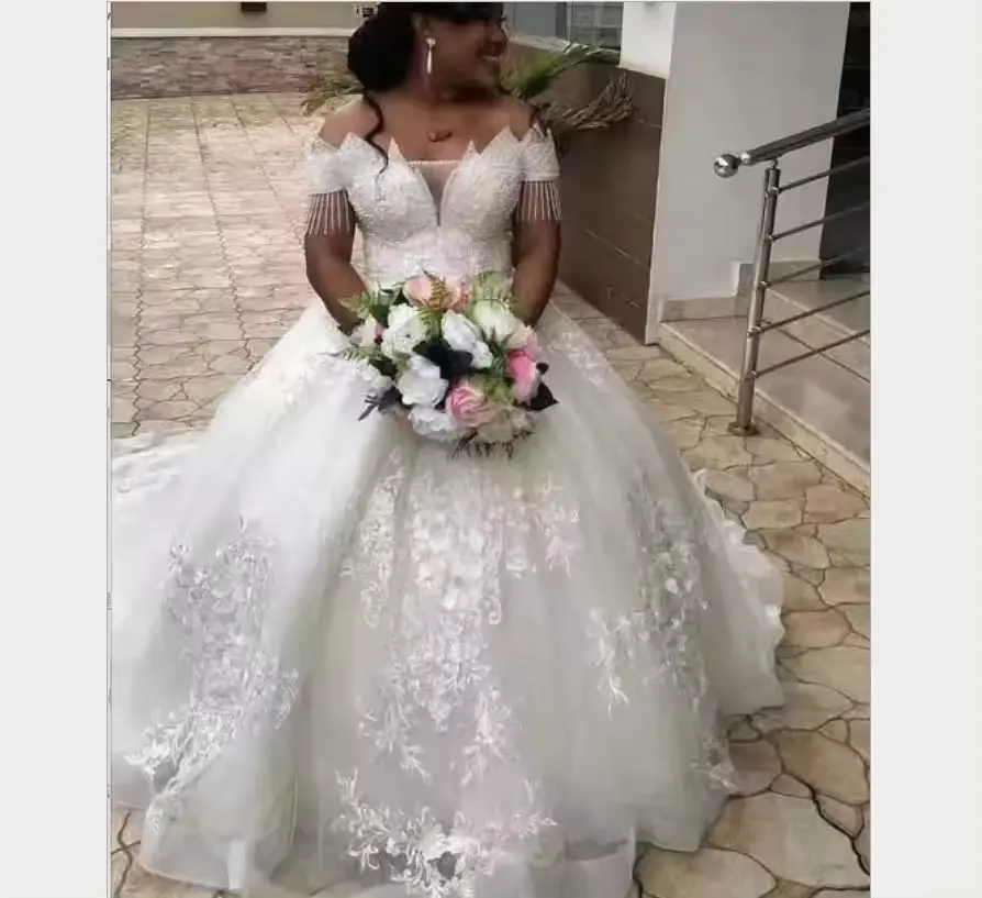 2024 Custom Made afrika kadın gelin elbise dantel vestido de İnanılmaz düğün elbisesi gelinlik gelin elbise