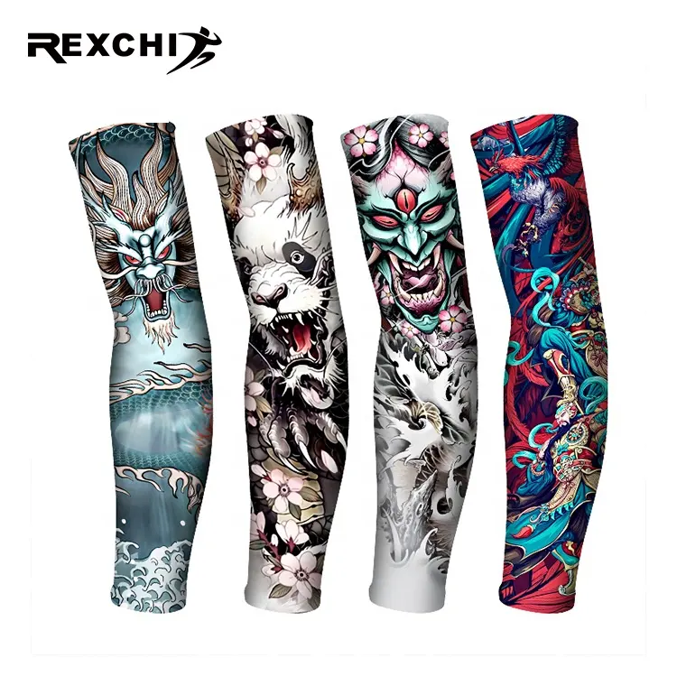 Rxchi HB15 — Compression imprimée par Sublimation, étanche, unisexe, respirant, Sport, cyclisme, volley-ball, tatouage, manches des bras