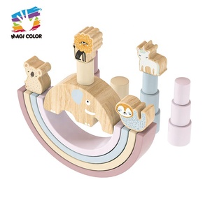 Montessori การศึกษาสมดุลเกมบล็อกชุดไม้ซ้อนของเล่นสำหรับเด็ก W11F114 - Product Image 1