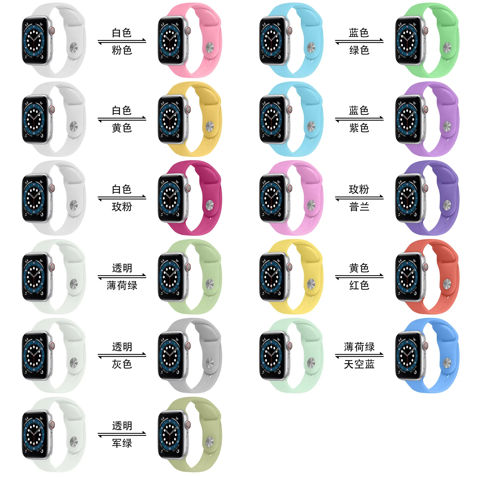 In De Zon Zal Veranderen Kleur Horloge Band Voor Apple Silicone Rubber Sport Horloge Band Voor Apple Horloge Serie 7 5 4 Wrist Band