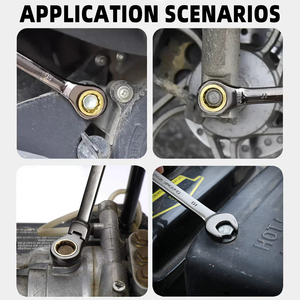 Chất Lượng Cao Sửa Chữa Tấm Tay Kết Hợp Vàng <span class=keywords><strong>Ratchet</strong></span> Cờ Lê Tùy Chỉnh Dual-Mục Đích Mận Hoa Nhanh Chóng <span class=keywords><strong>Ratchet</strong></span> Cờ Lê - Product Image 5