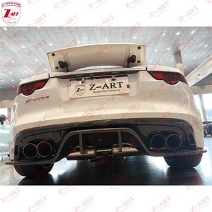 Z-ART 2013-2019ジャガーFタイプ用カーボンファイバーリアディフューザージャガーFタイプSリアチンエキゾースト用カーボンファイバーリアチン