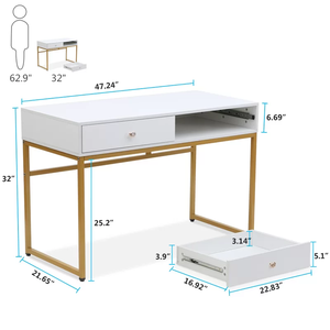 Scrivania del Computer Scrivania in Ufficio 2 Cassetti Studio Scrivania Tavolo Design per la Casa Ufficio - Product Image 3