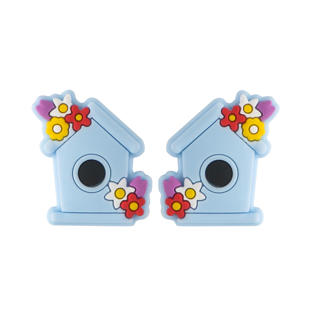 Flower house Focal bead Pastel Blue SA240