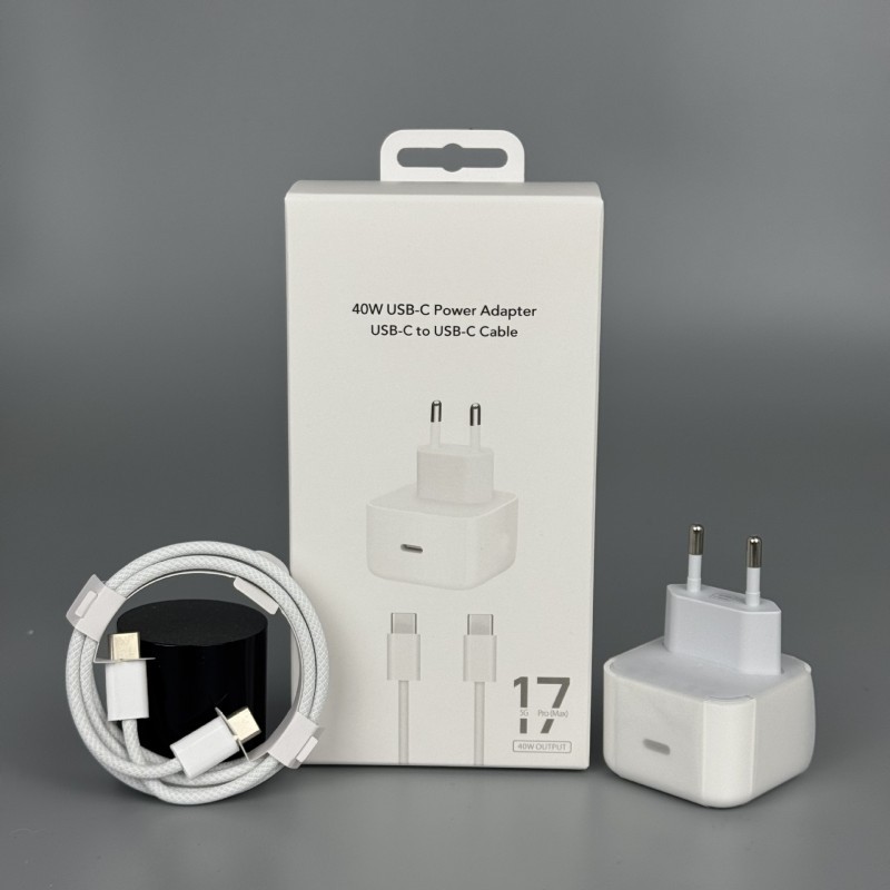 White EU Adapter +Cable