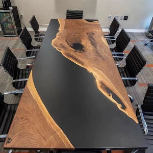 Mesa de madeira em resina epóxi personalizada, mesa de madeira em resina epóxi de nogueira, tampo de mesa em resina epóxi