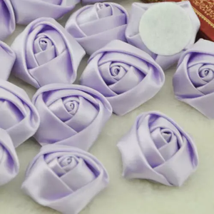 什锦红色缎面玫瑰花礼品包装缎带DIY装饰婚车人造花