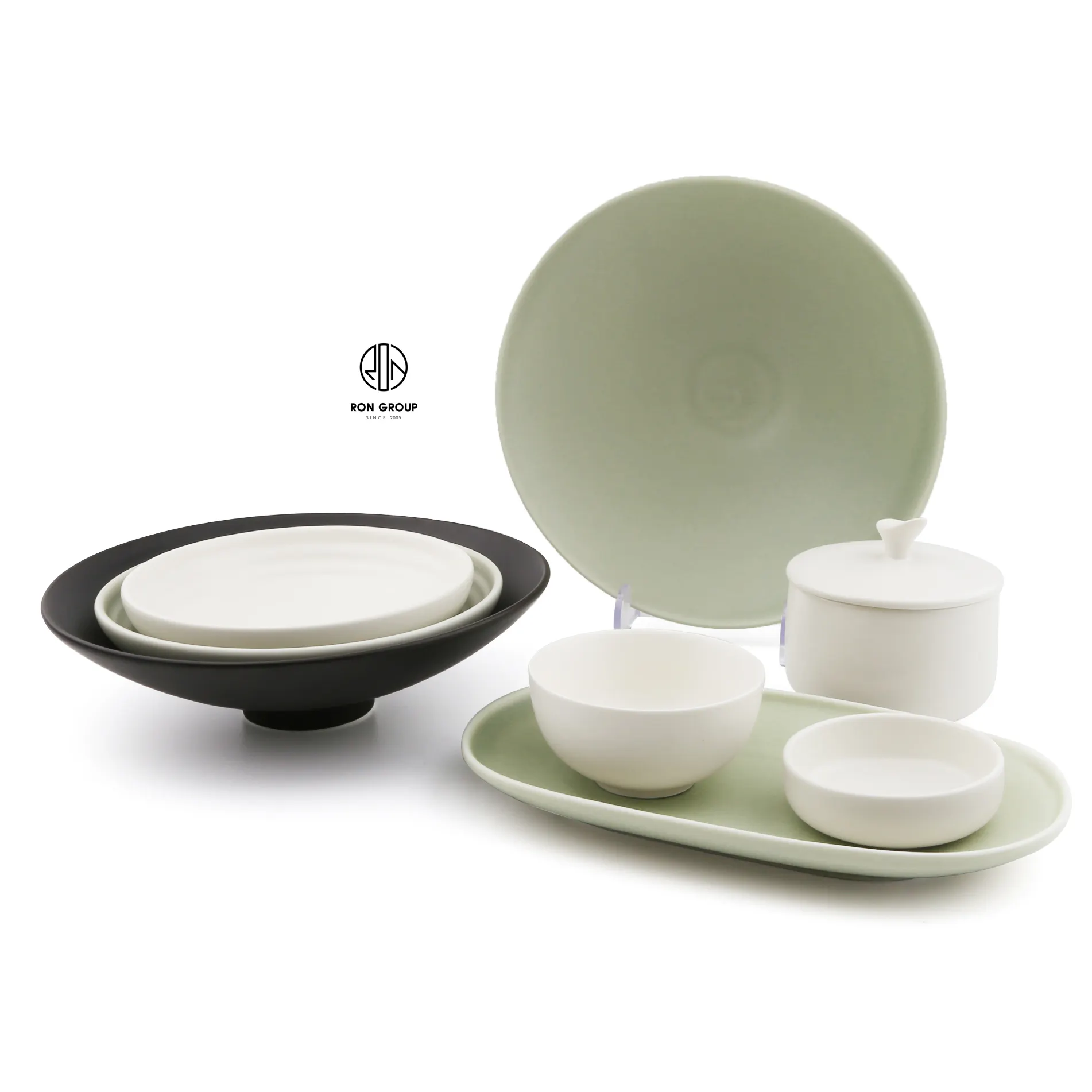 Vajilla de porcelana de estilo nórdico para servir té de hotel, taza personalizada de 180ml, color verde, para restaurante y cocina