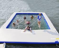 耐用定制安全防护浮海充气海水游泳池带网 - Product Image 4