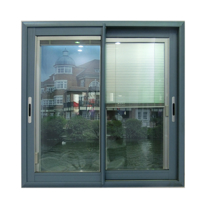 Ventanas de aluminio modernas de doble acristalamiento Ventana corredera de diseño simple con persiana integrada - Product Image 1