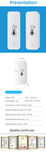 Sensor de temperatura y humedad WiFi con control de voz y función de calibración Interruptores de control remoto de bajo consumo de energía - Product Image 6