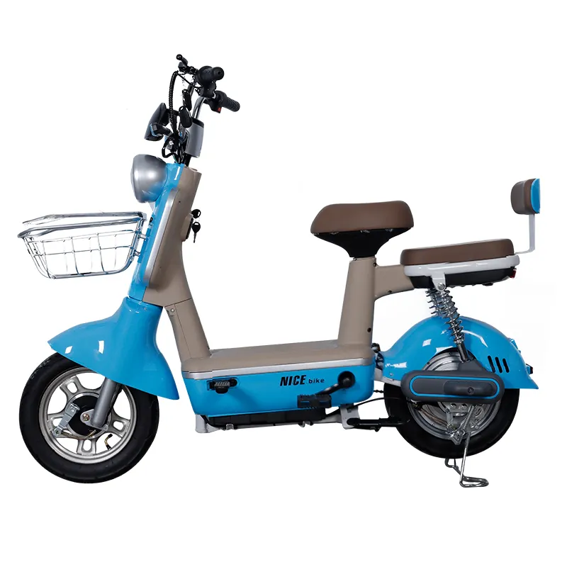 Sepeda skuter listrik 2 kursi, sepeda motor listrik untuk anak-anak dan dewasa