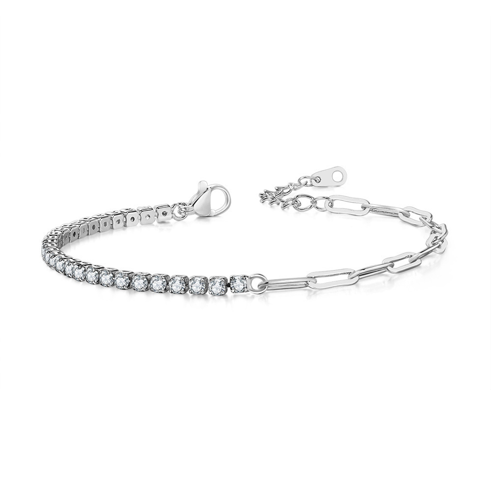 2.5mm Platinum White Stone