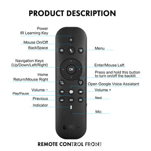 Control remoto inalámbrico de modo dual BT de 2,4G de alta calidad Control remoto retroiluminado en color de voz para control de computadora de TV - Product Image 2