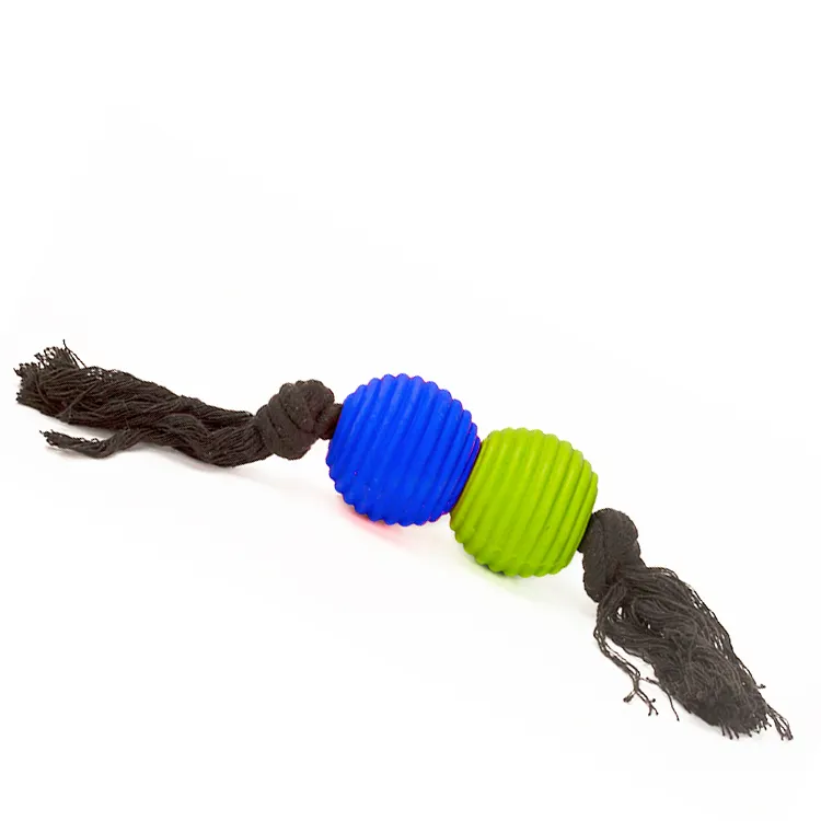 Wholesale China Factory Cheap Price Dog Chew Cotton Pet Toy Ball With Automatic Stretching Rope