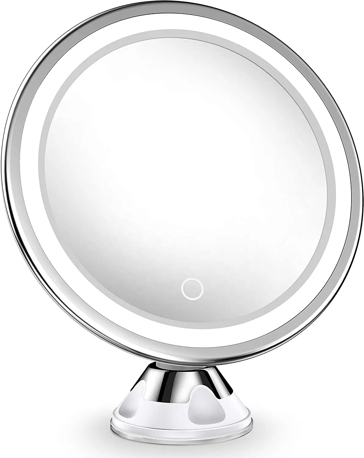 Miroir de maquillage grossissant 10x avec lumières LED à commande tactile, rotatif à 360 degrés, miroir grossissant Portable