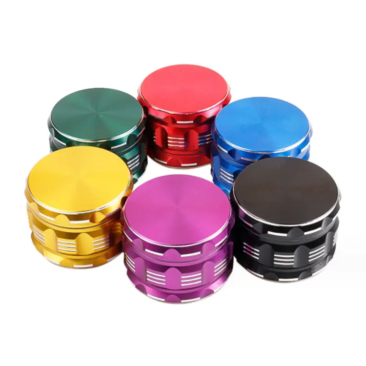 Usine pas cher prix Gros tambour Herb Grinders Logo Personnalisé Herb Grinder 55mm 4 pièces en alliage d'aluminium Broyeur de tabac