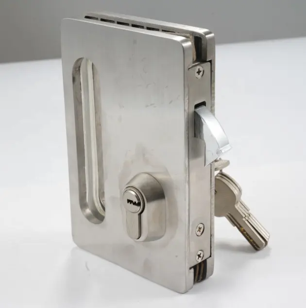 Cerradura de llave de puerta de acero inoxidable, alta calidad, para vidrio deslizante