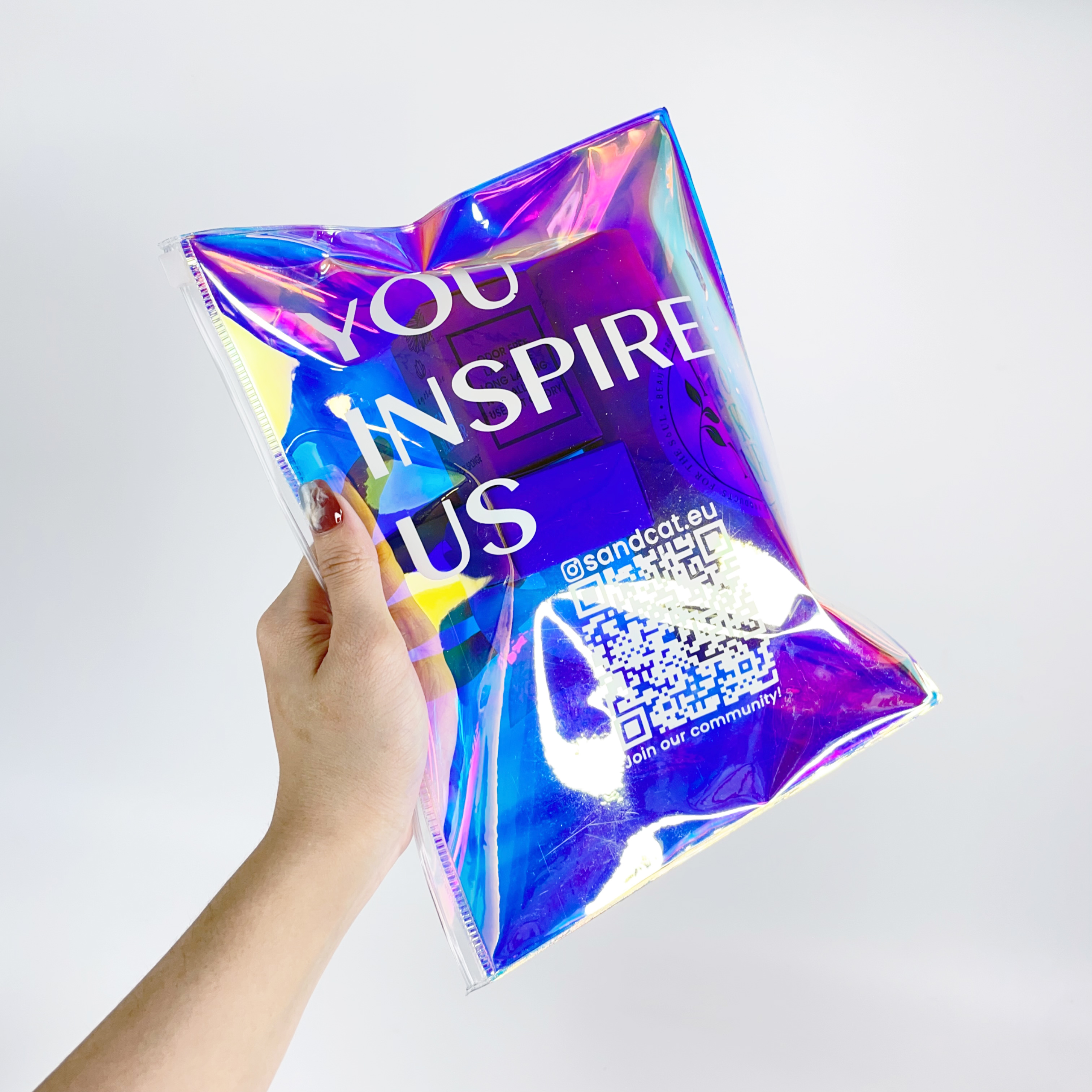 Laser pvc zipper bag