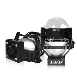 2025 kısa boyutu 3.0 inç Bi Led projektör Lens soğutma fanı ile 120 watt far mavi Lens evrensel arabalar için parantez ile - Product Image 1