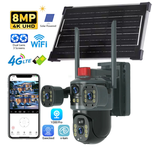 Kanga 4K solare telecamera Wireless esterna PIR sensore 360 gradi PTZ visione notturna a doppia lente di rilevamento del movimento supporta la memoria/scheda SD - Product Image 1