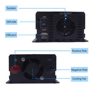 1200W 1.2KW 12V DC Entrada 220V AC Salida Fuera DE LA RED Inversor de onda sinusoidal pura solar con pantalla LCD para uso en automóvil y hogar - Product Image 4