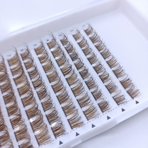 Brown Color Cluster <strong>Lashes</strong> Mixed Tray Individual 3D Volume <strong>Eye</strong> <strong>Lashes</strong> Soft Natural Faux Mink <strong>Lash</strong> Cluster False Eyelashes - Product Image 1