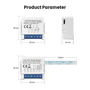 Módulo de interruptor inteligente mini para luz, temporizador de relé Zigbee 3.0 de control dual 16A 1/2/3/4CH - Product Image 6