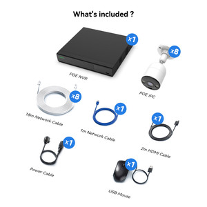 Cantonk 4K HD Outdoor <strong>Security</strong> Camera <strong>System</strong> 8-Channel Poe NVR Wide Angle <strong>IP</strong> POE Camera Built-in Mic Full Set for Home/Shop/Farm