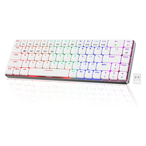 Teclado mecánico inalámbrico para juegos 60% RGB 61 teclas con base de metal 2,4G/Tipo-C/Bluetooth Perfil bajo Idioma inglés