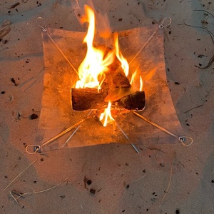 Xách Tay Ngoài Trời Cháy Hố 22 Inch Nâng Cấp Có Thể Gập Lại Thép Không Gỉ Lưới Cháy Hố Gỗ Đốt - Product Image 3