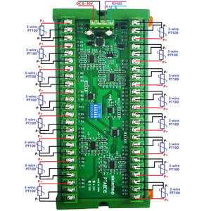 PTA8E16 DC12V/24V 16CH Entrada analógica RS485 PT100 RTD Sensor de temperatura Colector Modbus RTU Adquisición de alta temperatura - Product Image 2