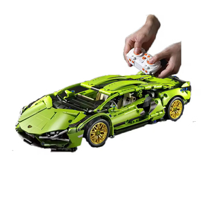 Uzaktan kumanda içinde Cyberpunk lamborghyarış CarBlock oyuncak araba uyumlu 1:14 çocuk hediye spor araba modeli yapı taşı seti - Product Image 1