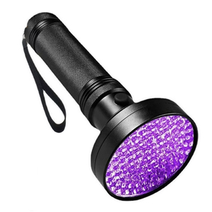 395nm huỳnh quang phát hiện chống hàng giả Detector Bọ Cạp Hợp kim nhôm 100 <span class=keywords><strong>Led</strong></span> Ngọn Đuốc Đèn chiến thuật UV đèn Pin - Product Image 1
