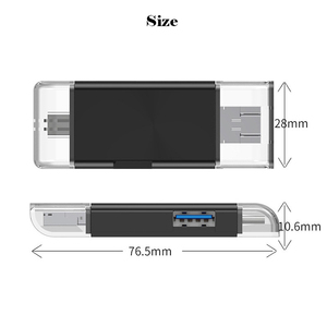 3合1内存sd卡读卡器USB 2.0 C型微型USB TF SD插槽6合1 OTG适配器，用于平板电脑闪存驱动器 - Product Image 6