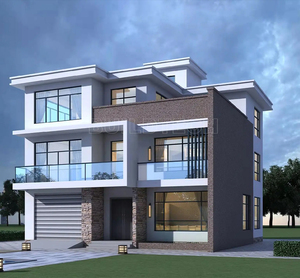Lüks İdeal tatil çekilme 3 katlı 546sqm çelik yapı geniş balkon ve garaj ile prefabrik Villa - Product Image 1