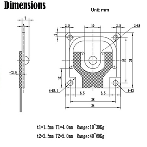 Sensor de peso humano compacto MLC811/célula de carga de báscula 30kg 40kg 50kg - Product Image 5